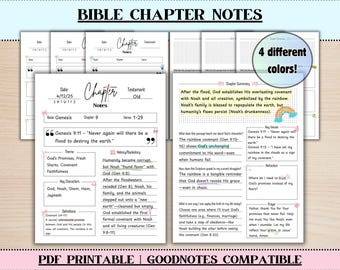 Bible Chapter Notes Study Journal Page Pastel Coquette Bow Women Digital Faith Journal Printable Christian Bible Study Template Goodnotes