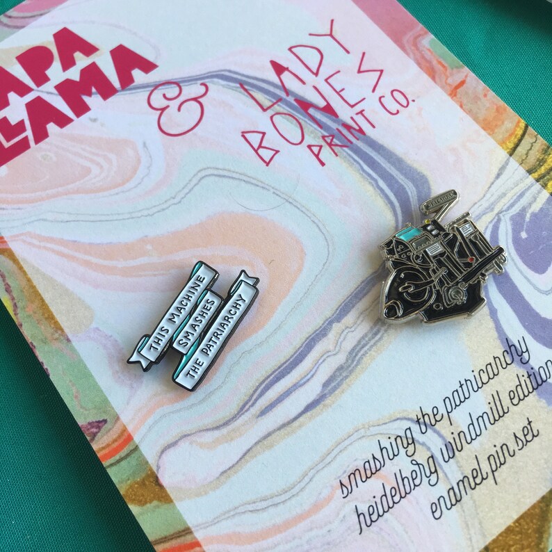 Letterpress Editon SALE Smash the Patriarchy Limited Edition Pin Set
