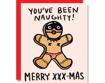 Naughty Gingerbread, Holiday Card