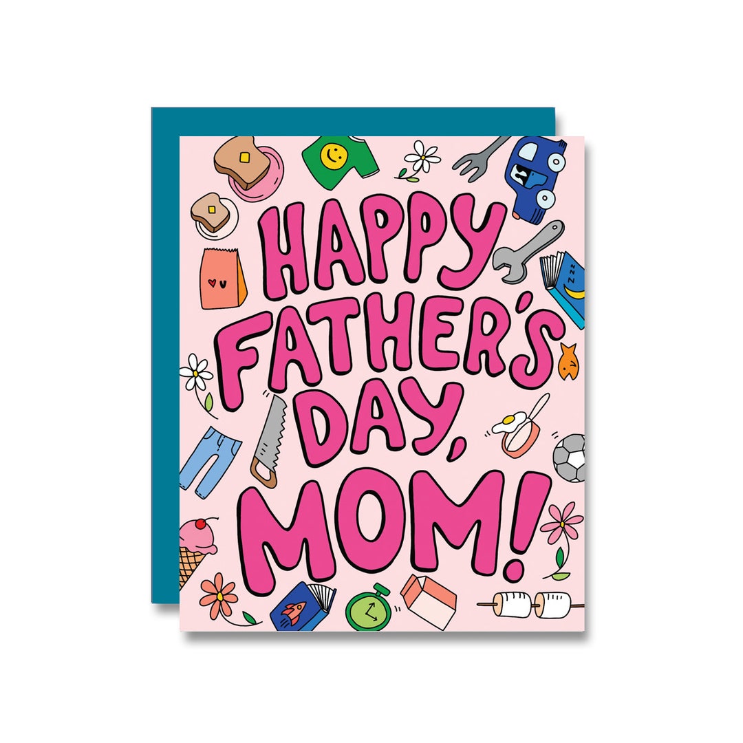 Happy Father's Day... Mom, Mother's Day Card Etsy