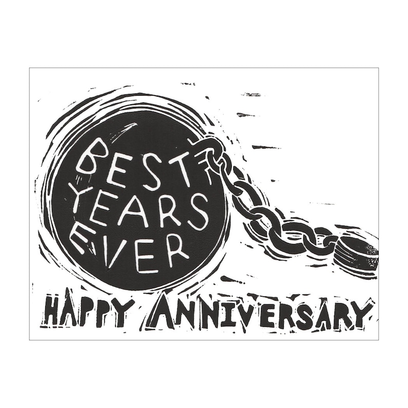 Ball n/' Chain Anniversary Card