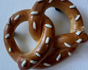 Pretzel Pin  // Resin, Hand Painted