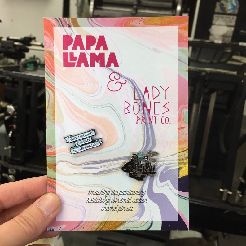 Letterpress Editon SALE Smash the Patriarchy Limited Edition Pin Set