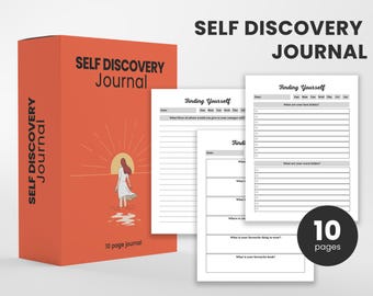 Self Discovery Journal – Digital Printable Guided Journal for Personal Growth, Mindfulness, Emotional Healing & Self Care