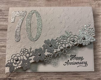 Handmade 70th Wedding Anniversary Card