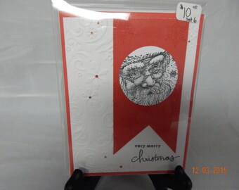 6 Handmade Santa Christmas Cards