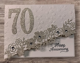 Handmade 70th Wedding Anniversary Card