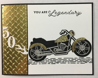 Handmade 50th Motorcycle Card