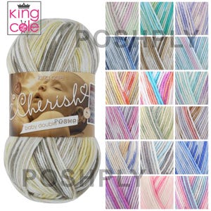 King cole cherish dk yarn 100% acrylic soft self-patterning double knit yarn, 240 m for knitting & crochet projects - 100g