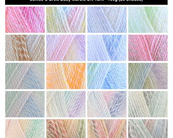 James C. Brett Baby Marble DK Garn - 100 g, weiches 100 % Acryl-Doppelstrickgarn für Babys, geeignet zum Häkeln, Stricken, Decken, Strickjacken und Pullover