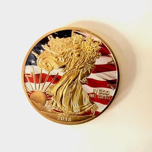 United States Statue of Liberty Souvenir Gold Plated Coin Seal of The USA Bald Eagle Challenge Coin