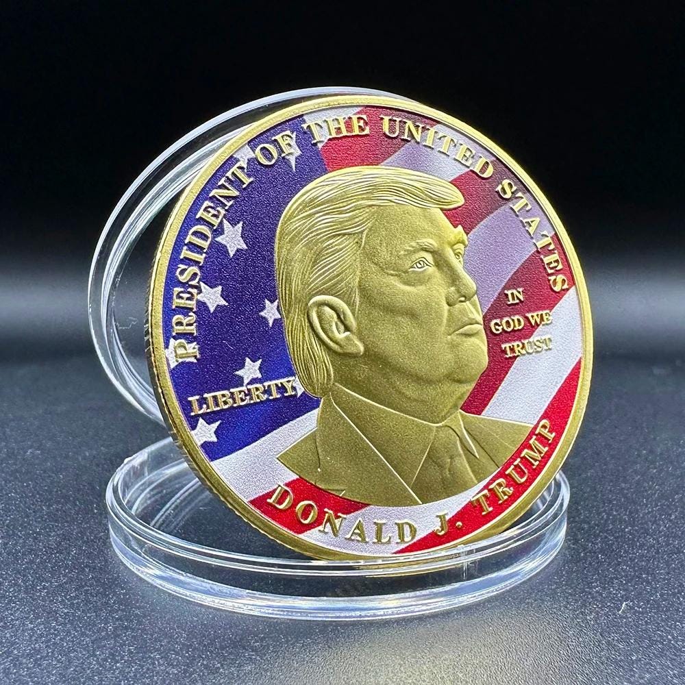 Donald Trump 2025 Gold Commemorative Coin: 40mm MAGA Collectible - Etsy