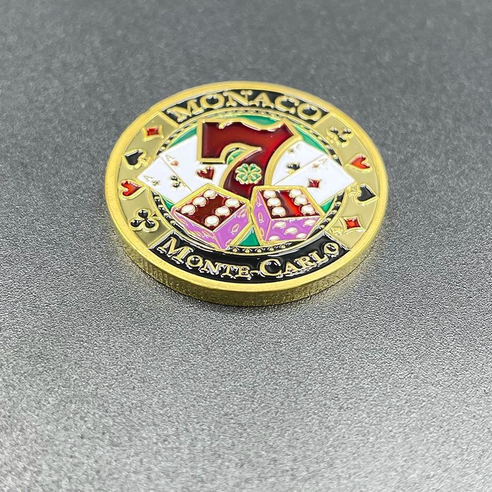 Monaco Casino Gold Plated Coin: Lucky 7 Poker Chip Collectible - Etsy