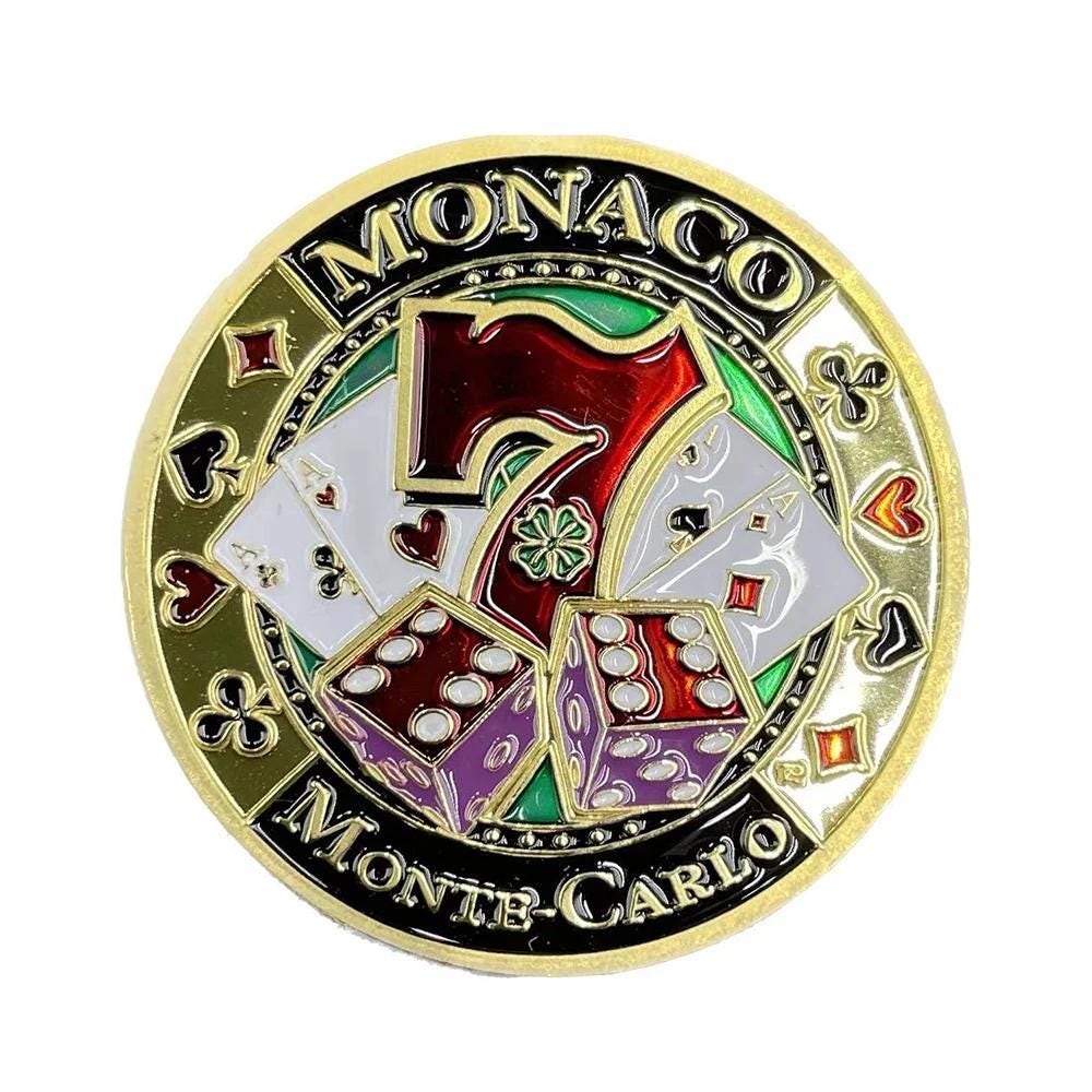 Monaco Casino Gold Plated Coin: Lucky 7 Poker Chip Collectible - Etsy
