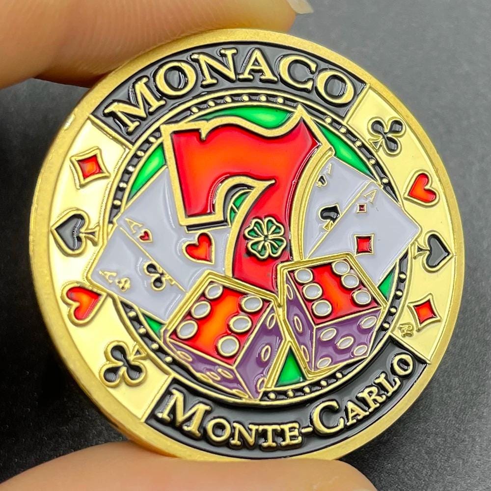 Monaco Casino Gold Plated Coin: Lucky 7 Poker Chip Collectible - Etsy