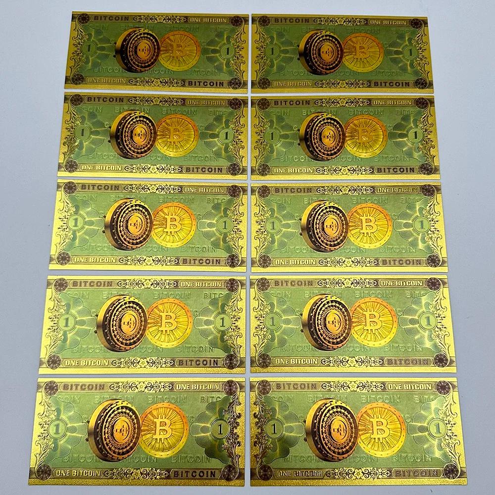 ゴールドビットコイン紙幣：1ビットコインと100ビットコインの実物紙幣、暗号コレクションセット - Etsy 日本