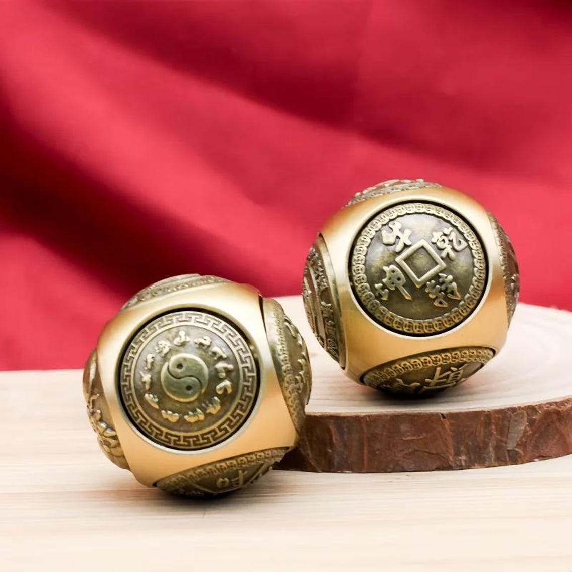 Brass Fortune Fidget Cube: Rotating Chinese Lucky Symbols Puzzle - Etsy