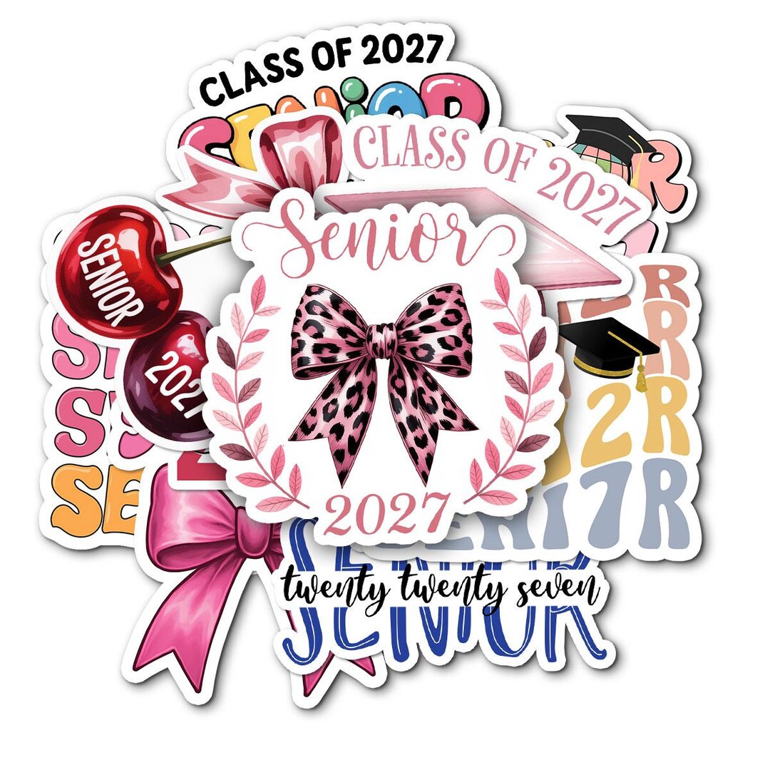12pcs Senior 2027 Sticker Pack, Fun Graduation Stickers With Class of ...