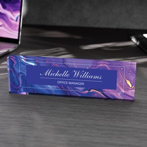 Personalized Name Desk Plate, Custom Desk Plaque, Acrylic Name Plate for Desk, Gifts for Coworker, Best Gift for Boss, New Job Gifts