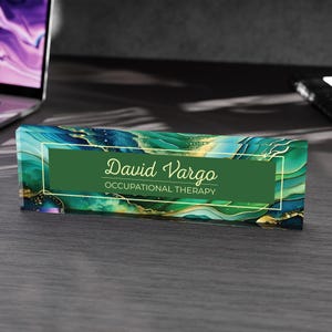 Office Desk Nameplate Acrylic Block Personalized Desk Name Plate, Office Decor, Teacher, Phd Gift, Personalized Gift, Name Sign