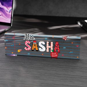 Personalized Name Plate for Teacher, Custom Teacher Desk Name Plate, Teacher Name Plate, Custom Name Teacher Gift, Gift for Teacher