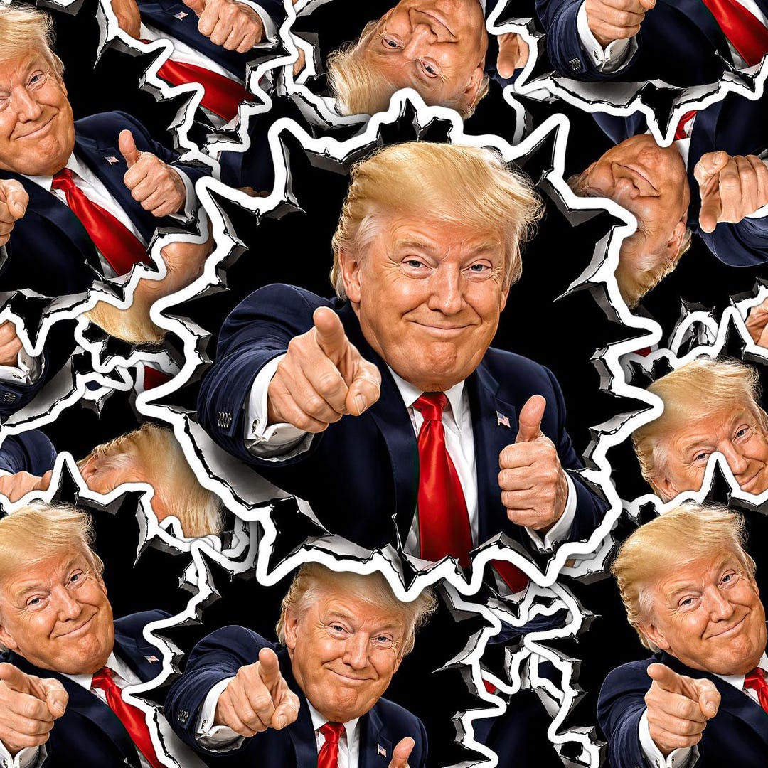 100pcs Trump Pointing Thumbs up Wall Break Sticker, Funny Political ...