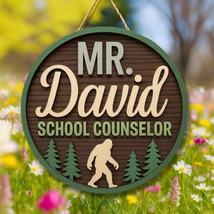 Personalized Teacher 3D Door Hanger National Park Teacher Sign, Classroom Adventure Decor Teacher Door Sign, Camping Theme Teacher Name Gift