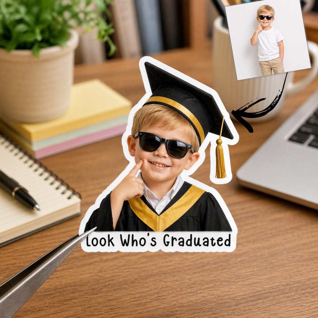 Graduate Photo Sticker Set 100 Pcs Stickers: Custom Graduation Photo Stickers | Personalized ...