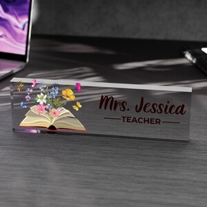 Personalized Name Plate for Teacher, Custom Teacher Desk Name Plate, Teacher Name Plate, Custom Name Teacher Gift, Gift for Teacher