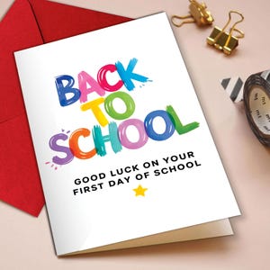 Back to School Greeting Card, New School Year Card, Back To School Card, Happy First Day School Card, Positive School Year Wishes Card