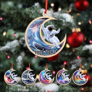 Personalized Space Ornament, Boy Astronaut Ornament, Solar System Ornament, Galaxy Custom Ornament, Rocketship Ornament, 2025 Holiday Gift