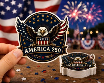 100 PCS America 250 Sticker, USA 250th Anniversary Decal, Patriotic Independence Celebration Gift