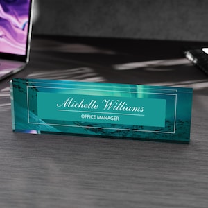 Personalized Name Desk Plate, Custom Desk Plaque, Acrylic Name Plate for Desk, Gifts for Coworker, Christmas Gift for Boss, New Job Gifts