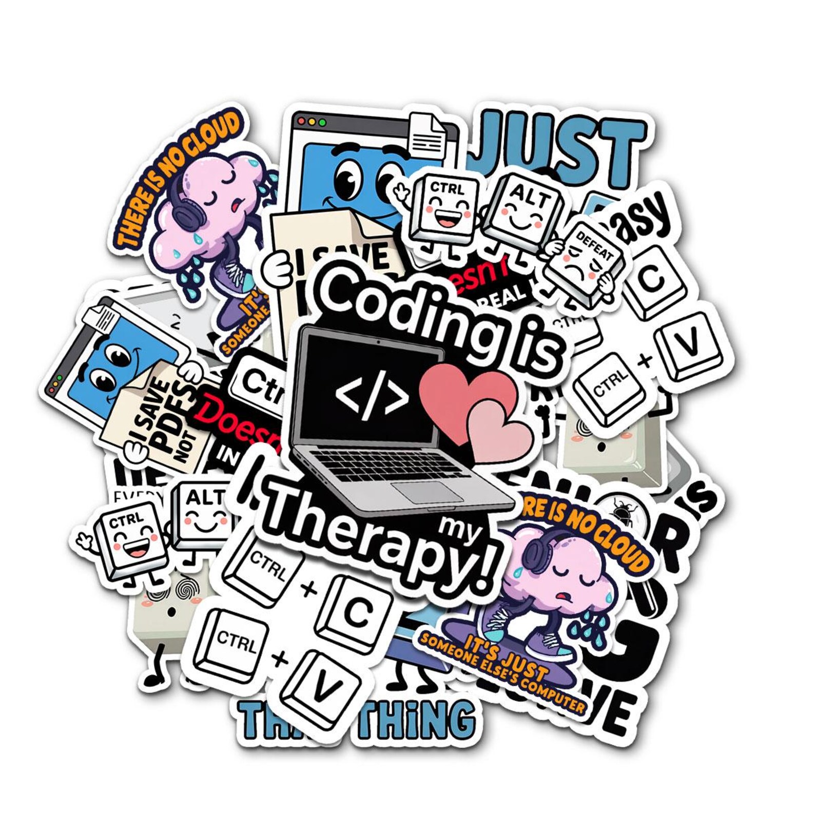 COMBO 10 PCS Funny Programmer Stickers | Coding Laptop Decal Pack of 10 ...