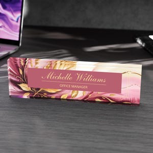 Personalized Name Desk Plate, Custom Desk Plaque, Acrylic Name Plate for Desk, Gifts for Coworker, Best Gift for Boss, New Job Gifts
