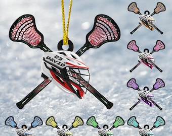 Personalized Lacrosse Christmas Ornament, Custom Sport Player Ornament, Lacrosse Christmas Decor, Lacrosse Coach Gift, Lacrosse Player Gift
