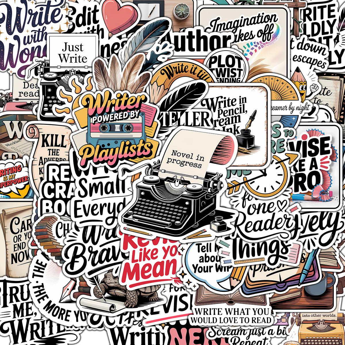 Writer Stickers Pack 60pcs Writing Planner Decals, Writer Life Laptop ...