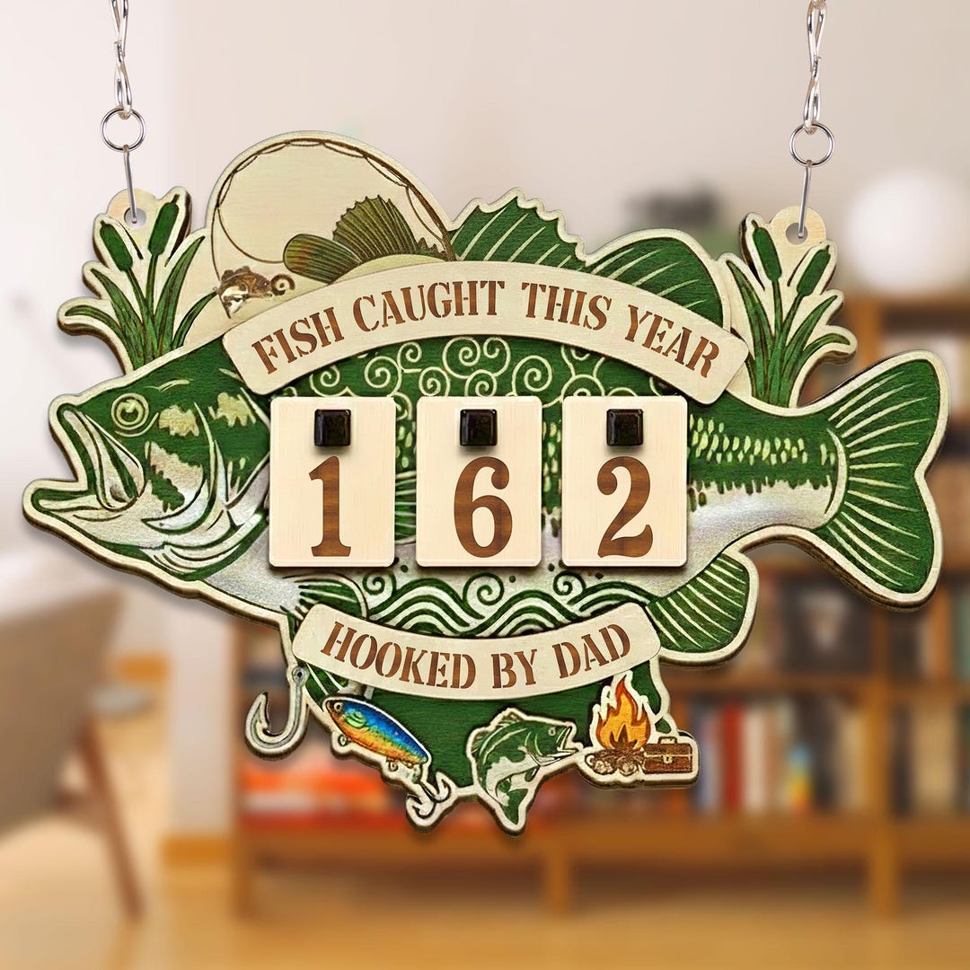 Personalized Fish-caught This Year Sign – Custom Name, Wooden Fishing ...