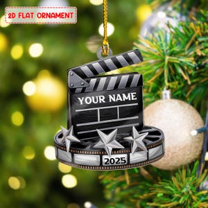 Personalized Film Clapboard Christmas Ornament, Film Clapper Christmas, Film Clapper Ornament, Christmas Gift For Film, Tree Hanging Decor