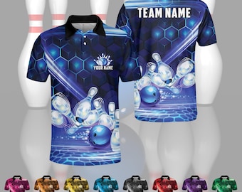 Personalized Bowling Polo 3D Shirts Custom Bowling Polo Bowling Shirt for Team Bowling Shirt Unisex for Men Women S-5XL