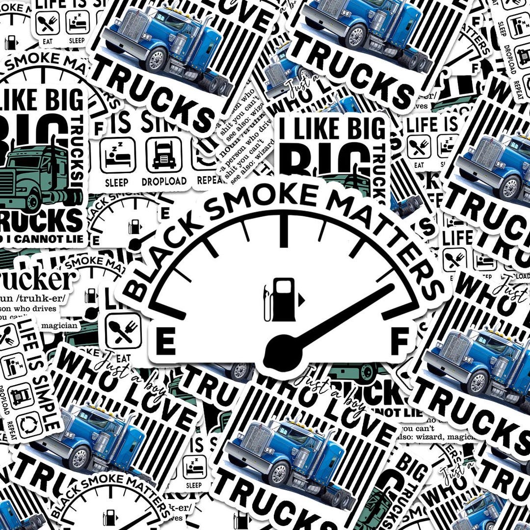 Car Stickers Rigs 60 PCS Big Truck Sticker Pack, Trucking Life Decals, Diesel Truck Humor ...
