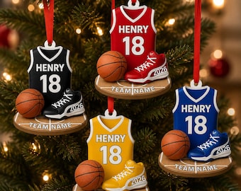 Personalized Basketball Ornament: Custom Acrylic/Wooden Gift for Player