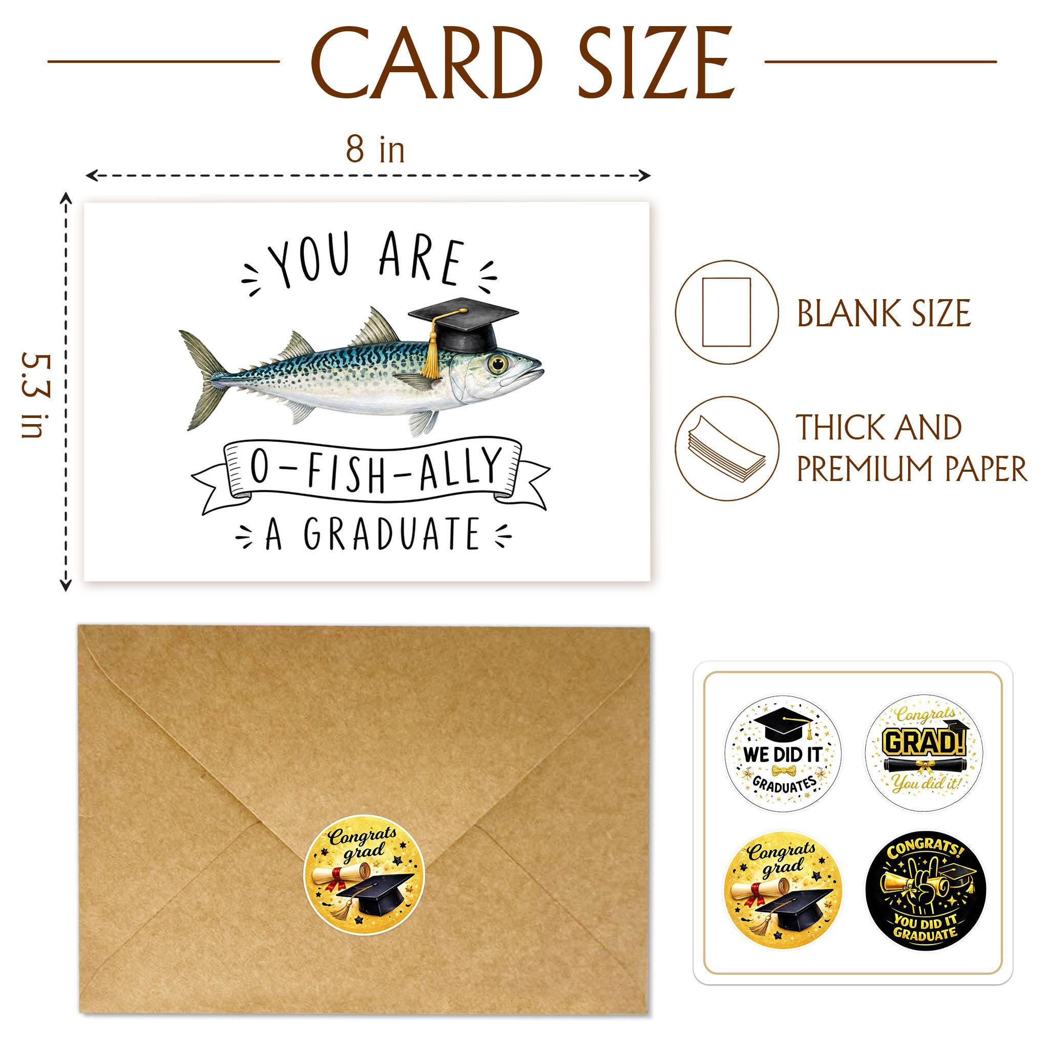 O-fish-ally A Graduate Funny Fish Graduation Card, Cute Congrats Card ...
