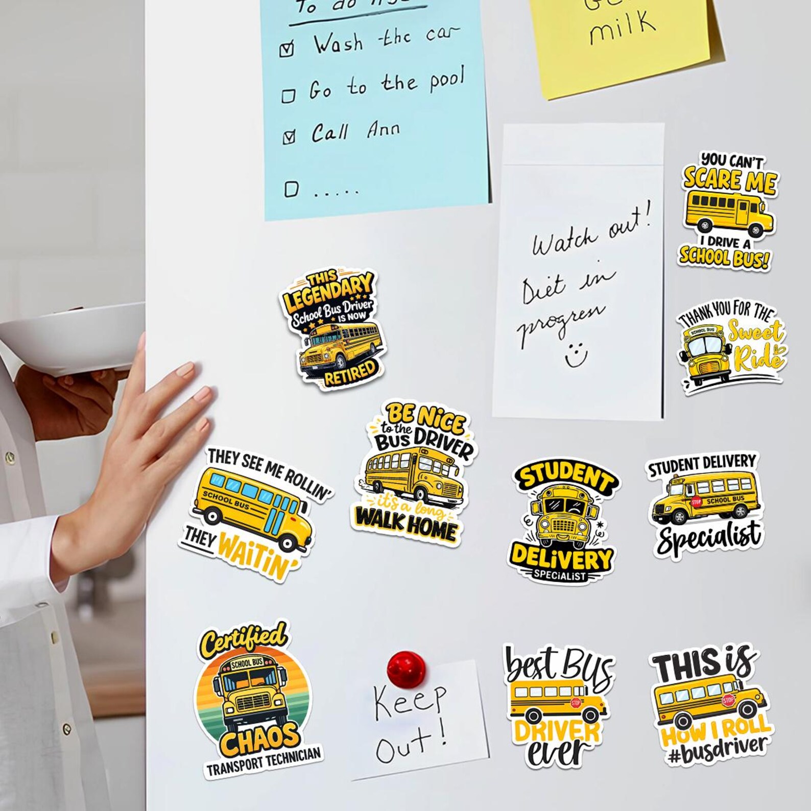 12pcs School Bus Stickers, School Planner Stickers, Field Trip Stickers ...