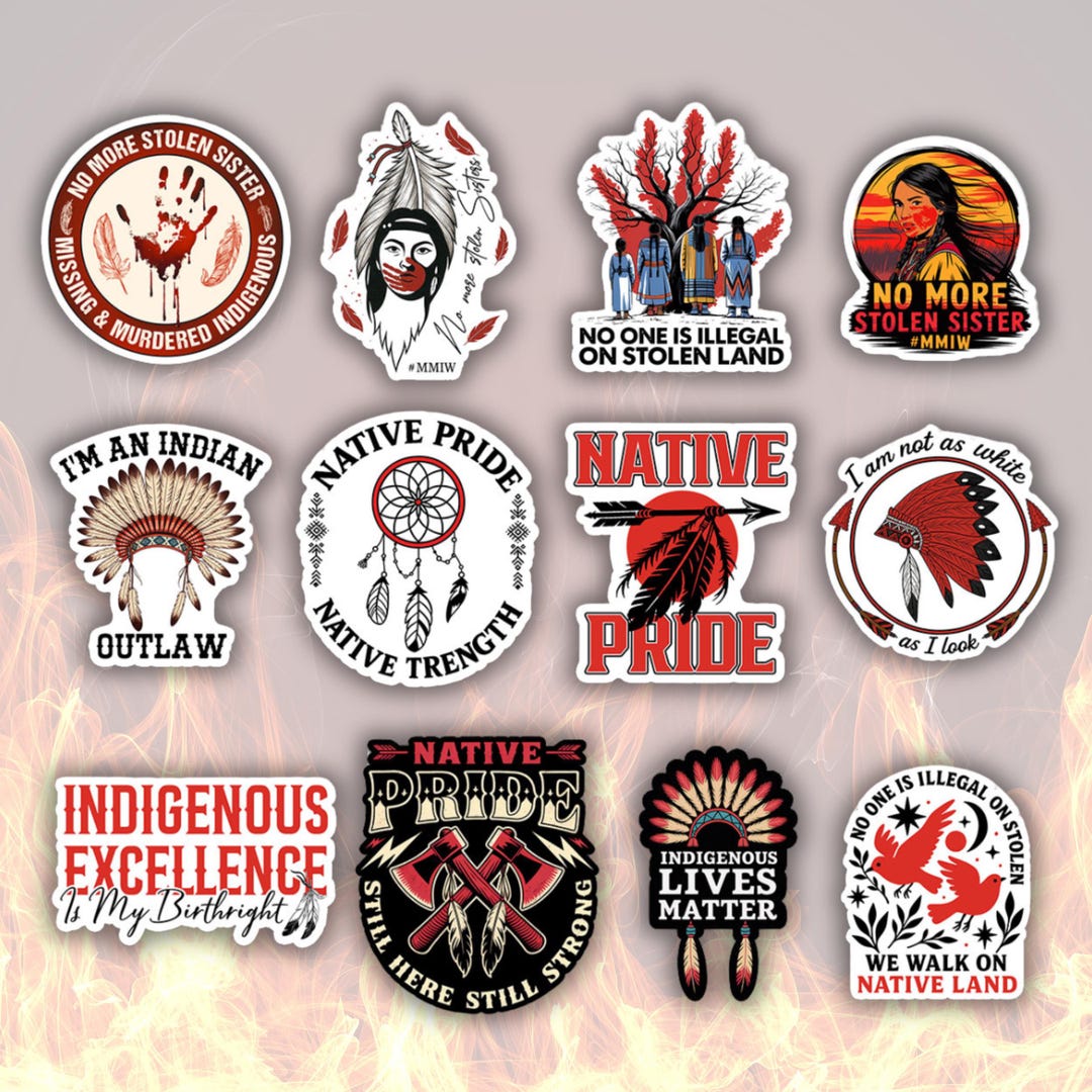 COMBO 12 PCS MMIW Awareness Stickers, Indigenous Rights Vinyl Decals ...