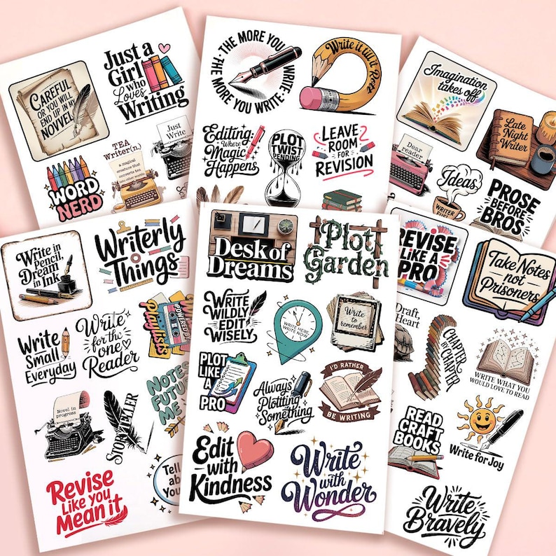 Content Writer Sticker Writer Stickers Pack 60pcs Writing Planner Decals, Writer Life Laptop ...