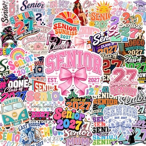 50pcs Senior 2027 Embroidered Patch, Class of 2027 Iron On Patch Bulk, Graduation Sew On Badge for Jacket Backpack Senior Gift Decor School.