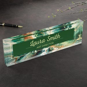 Personalized Desk Name Plate, Office Desk Nameplate Acrylic Block, Office Decor, Teacher, Phd Gift, Personalized Gift, Custom Name Sign