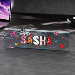 Personalized Name Plate for Teacher, Custom Teacher Desk Name Plate, Teacher Name Plate, Custom Name Teacher Gift, Gift for Teacher