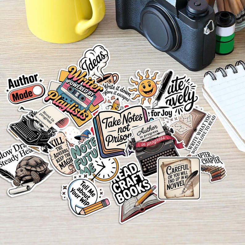 Creative Writing Sticker Writer Stickers Pack 60pcs Writing Planner Decals, Writer Life Laptop ...